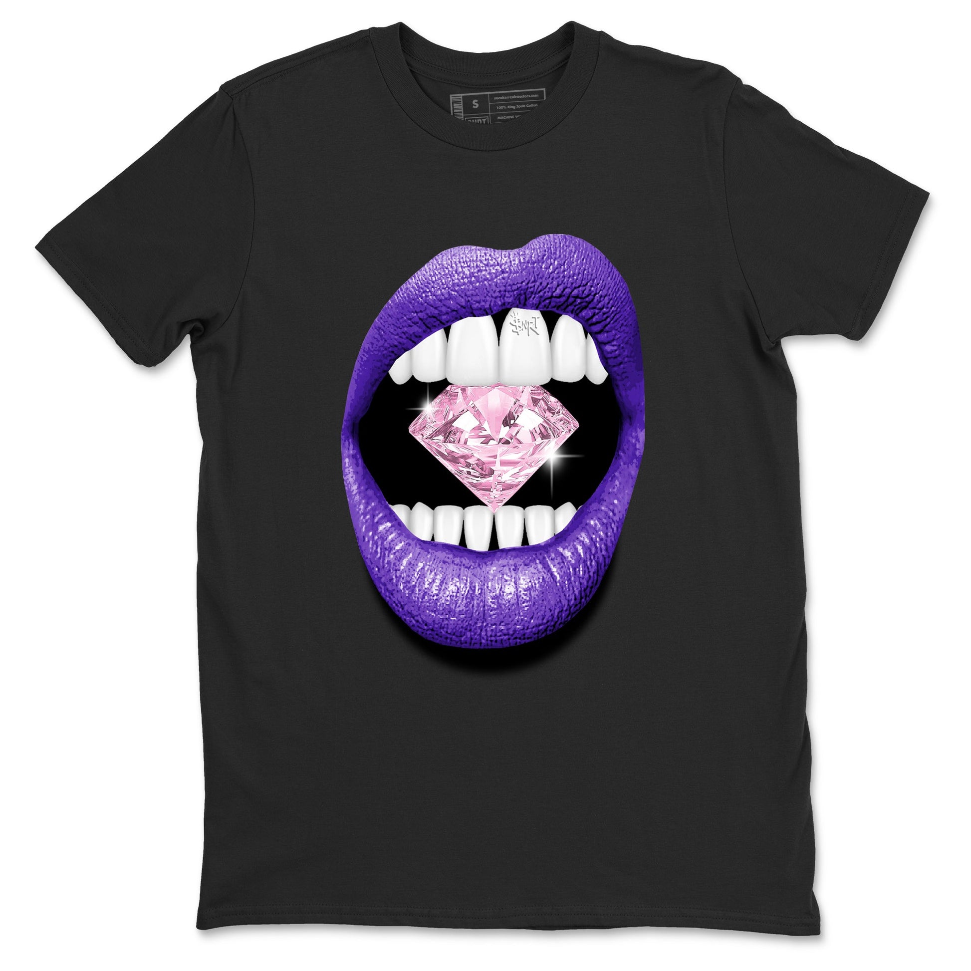 Sneaker match tees – Sneaker Tees To Match Air Jordan 11 Canyon Purple Shoes – Lips Diamond Tee Black 2