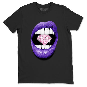 Sneaker match tees – Sneaker Tees To Match Air Jordan 11 Canyon Purple Shoes – Lips Diamond Tee Black 2