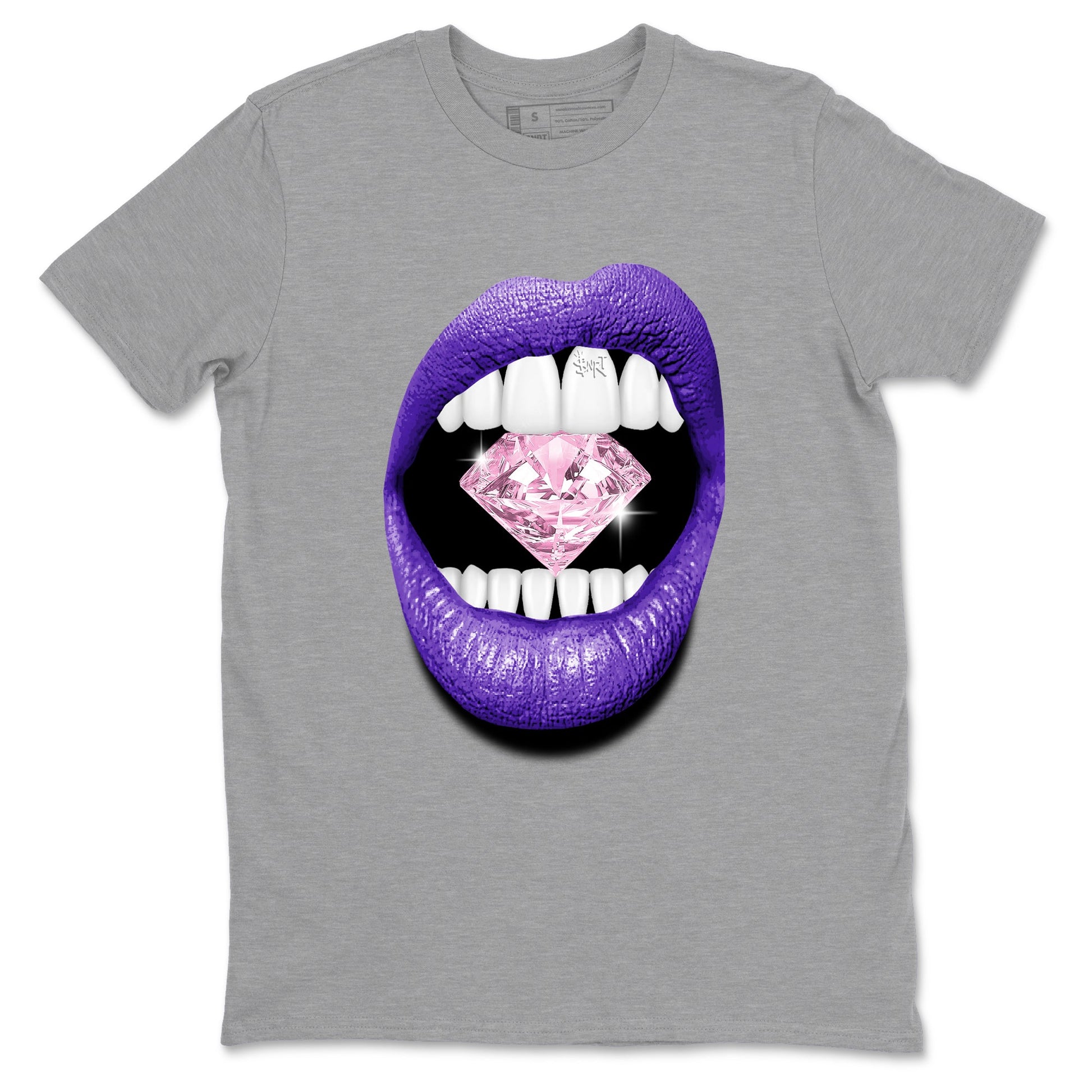 Sneaker match tees – Sneaker Tees To Match Air Jordan 11 Canyon Purple Shoes – Lips Diamond Tee Heather Grey 2