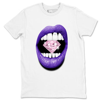 Sneaker match tees – Sneaker Tees To Match Air Jordan 11 Canyon Purple Shoes – Lips Diamond Tee White 2