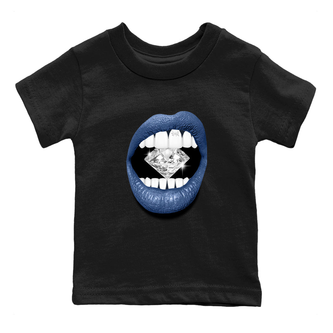 11s Diffused Blue shirts to match jordans Lips Diamond sneaker match tees Air Jordan 11 Diffused Blue SNRT Sneaker Tees streetwear brand Baby and Youth Black 2 cotton tee