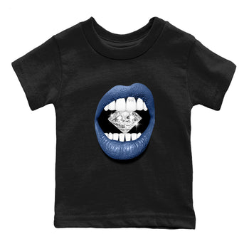 11s Diffused Blue shirts to match jordans Lips Diamond sneaker match tees Air Jordan 11 Diffused Blue SNRT Sneaker Tees streetwear brand Baby and Youth Black 2 cotton tee