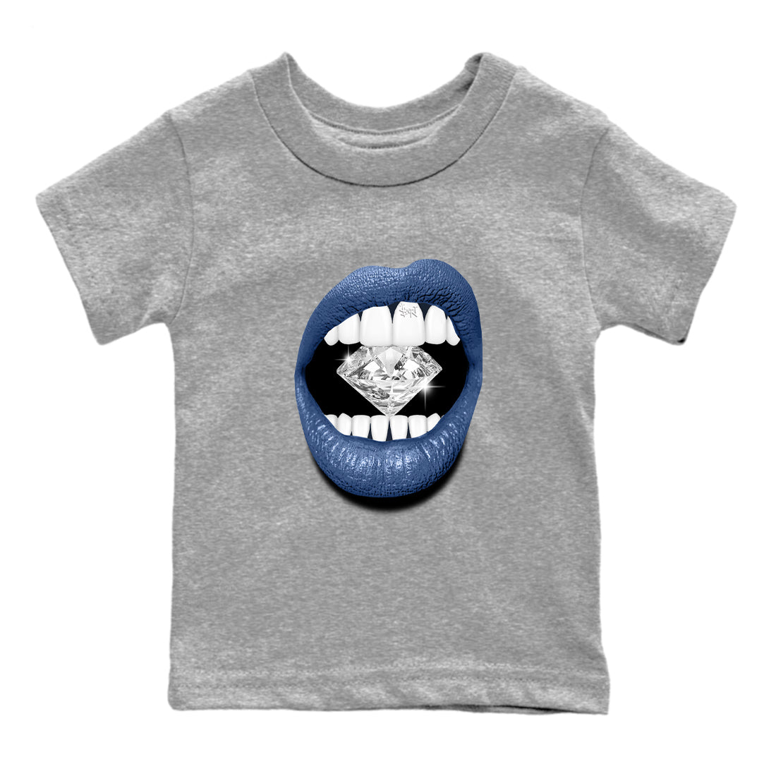 11s Diffused Blue shirts to match jordans Lips Diamond sneaker match tees Air Jordan 11 Diffused Blue SNRT Sneaker Tees streetwear brand Baby and Youth Heather Grey 2 cotton tee