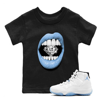AJ11 Retro Legend Blue shirts to match jordans Lips Diamond best t shirts to wear with jordans 11s Legend Blue match shoes to clothes SNRT Sneaker Tees Youth Baby Black 1 tee