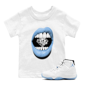 AJ11 Retro Legend Blue shirts to match jordans Lips Diamond best t shirts to wear with jordans 11s Legend Blue match shoes to clothes SNRT Sneaker Tees Youth Baby White 1 tee