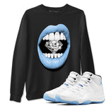 AJ11 Retro Legend Blue shirts to match jordans Lips Diamond best t shirts to wear with jordans 11s Legend Blue match shoes to clothes SNRT Sneaker Tees unisex cotton Black 1 shirts