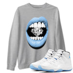 AJ11 Retro Legend Blue shirts to match jordans Lips Diamond best t shirts to wear with jordans 11s Legend Blue match shoes to clothes SNRT Sneaker Tees unisex cotton Heather Grey 1 shirts