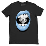 AJ11 Retro Legend Blue shirts to match jordans Lips Diamond best t shirts to wear with jordans 11s Legend Blue match shoes to clothes SNRT Sneaker Tees unisex cotton Black 2 shirts