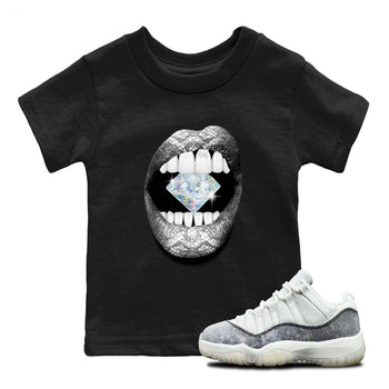 Jordan 11 Low Snake shirts to match jordans Lips Diamond sneaker match tees Air Jordan 11 Year Of The Snake best t shirts to wear with jordans SNRT Sneaker Tees Youth Baby Black 1 tee