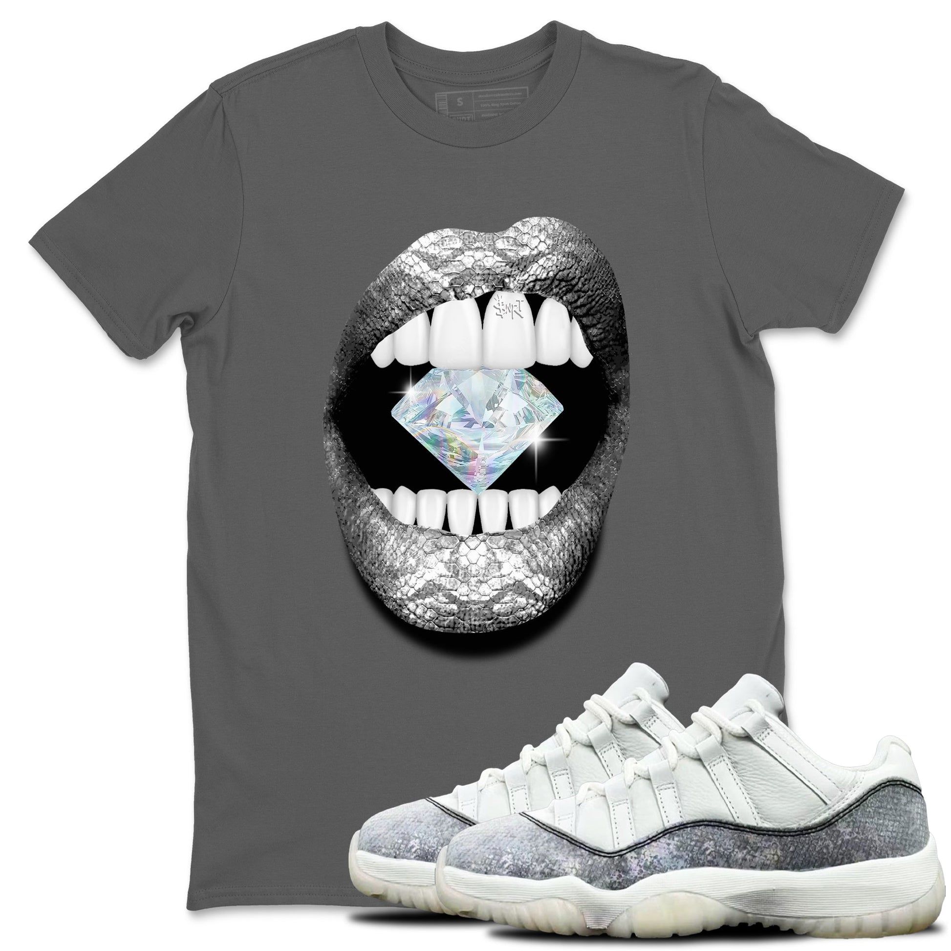 Jordan 11 Low Snake shirts to match jordans Lips Diamond sneaker match tees Air Jordan 11 Year Of The Snake best t shirts to wear with jordans SNRT Sneaker Tees unisex cotton Cool Grey 1 shirts