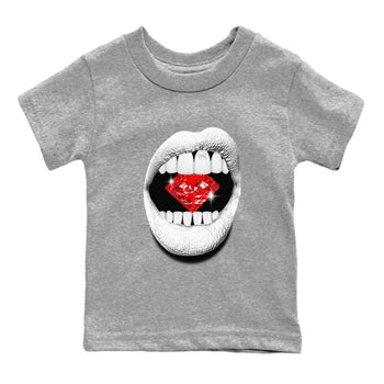 Air Jordan 12 Retro Taxi Flip shirts to match jordans Lips Diamond sneaker match tees 12s Red Taxi SNRT sneaker release tees baby toddler Heather Grey 2 cotton Shirt