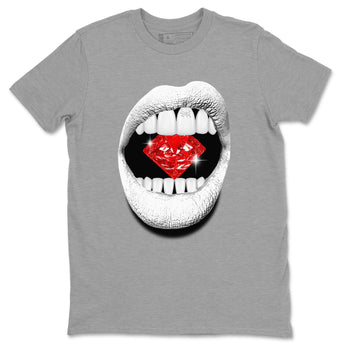 Air Jordan 12 Retro Taxi Flip shirts to match jordans Lips Diamond sneaker match tees 12s Red Taxi SNRT sneaker release Tees unisex cotton Heather Grey 2 crew neck shirt