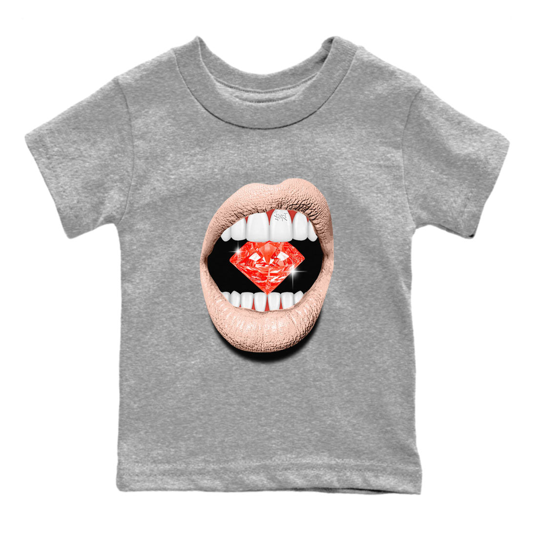 13s Dune Red shirts to match jordans Lips Diamond sneaker match tees Air Jordan 13 Dune Red SNRT Sneaker Tees streetwear brand Baby and Youth Heather Grey 2 cotton tee