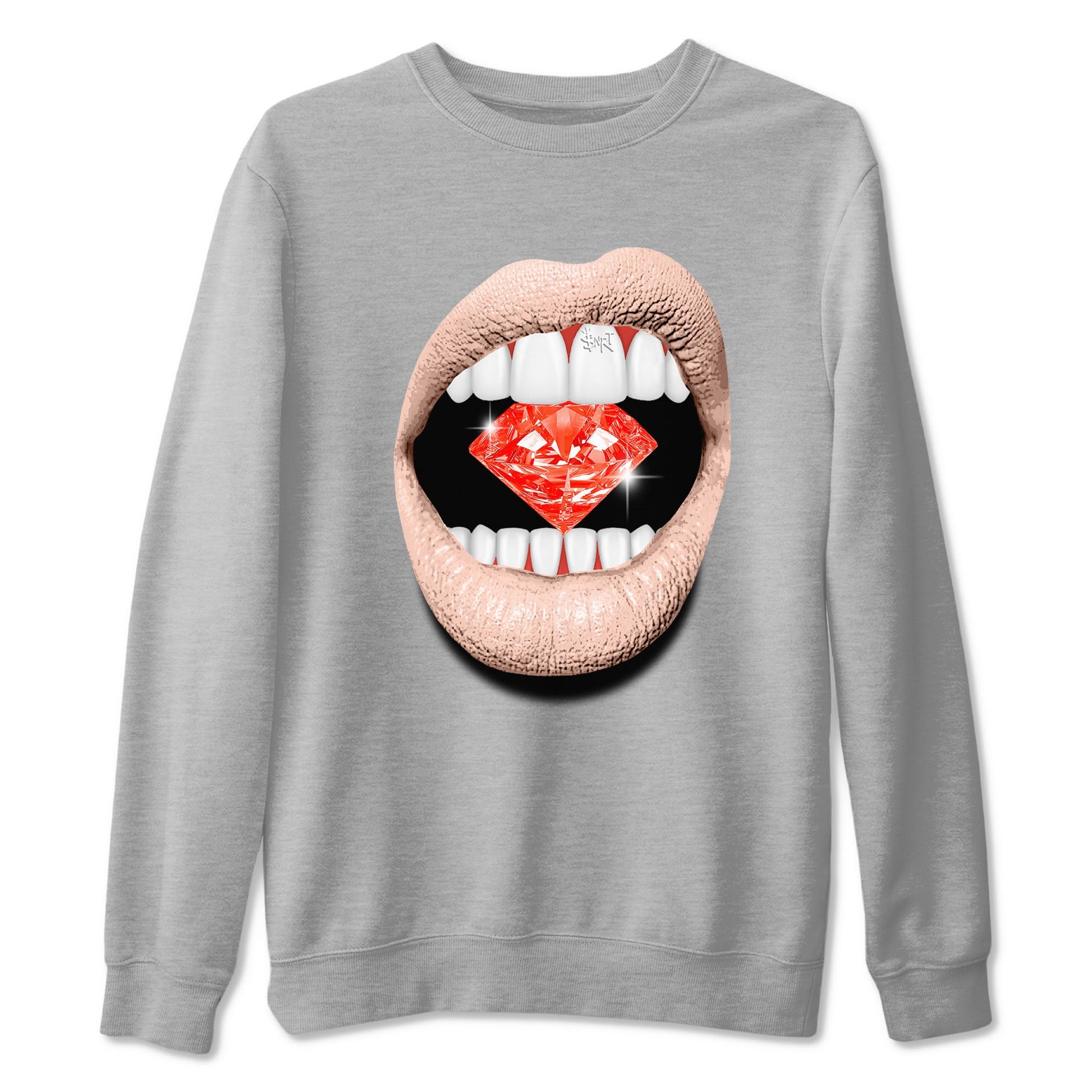 13s Dune Red shirts to match jordans Lips Diamond sneaker match tees Air Jordan 13 Dune Red SNRT Sneaker Tees streetwear brand Heather Grey 2 unisex cotton tee