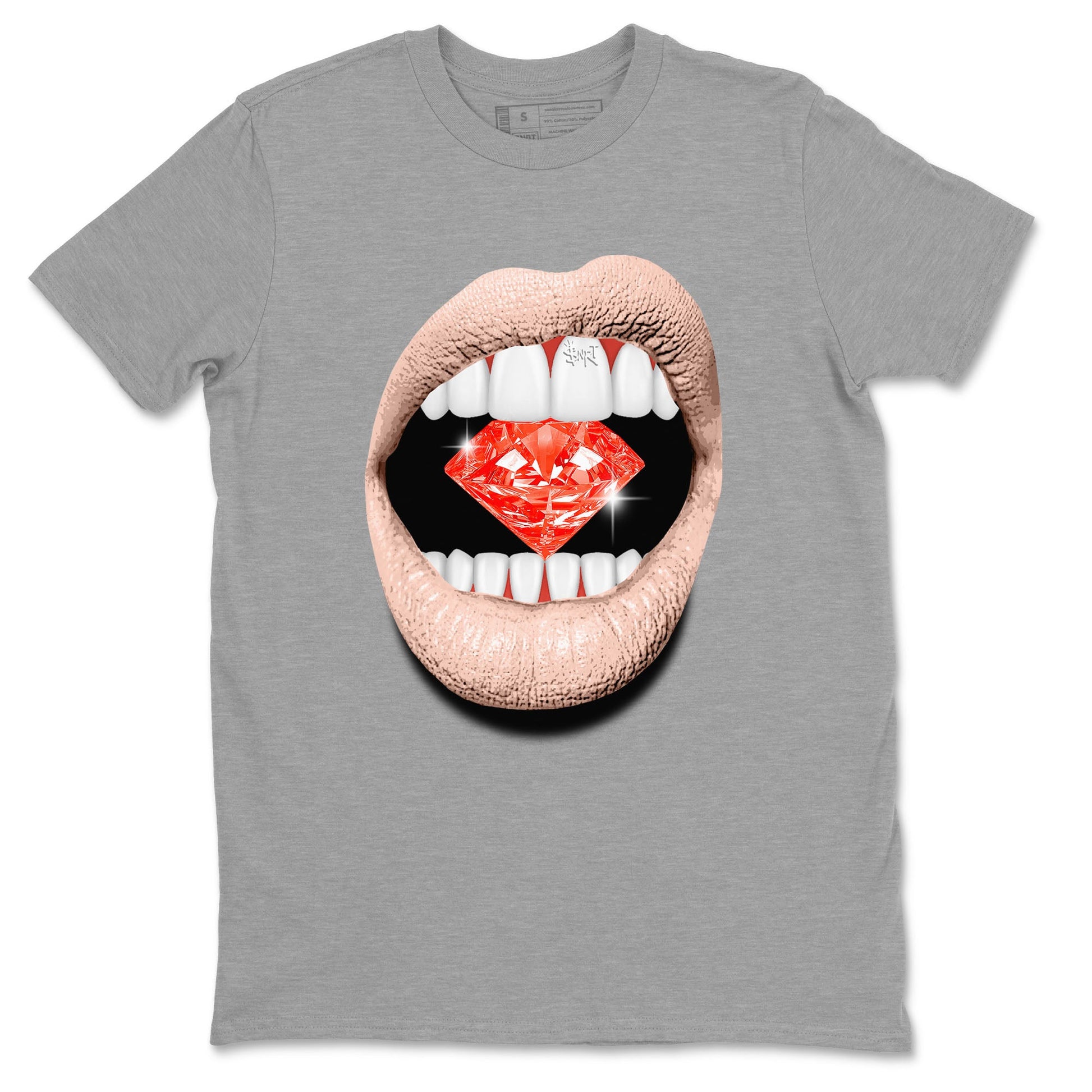 13s Dune Red shirts to match jordans Lips Diamond sneaker match tees Air Jordan 13 Dune Red SNRT Sneaker Tees streetwear brand Heather Grey 2 unisex cotton tee