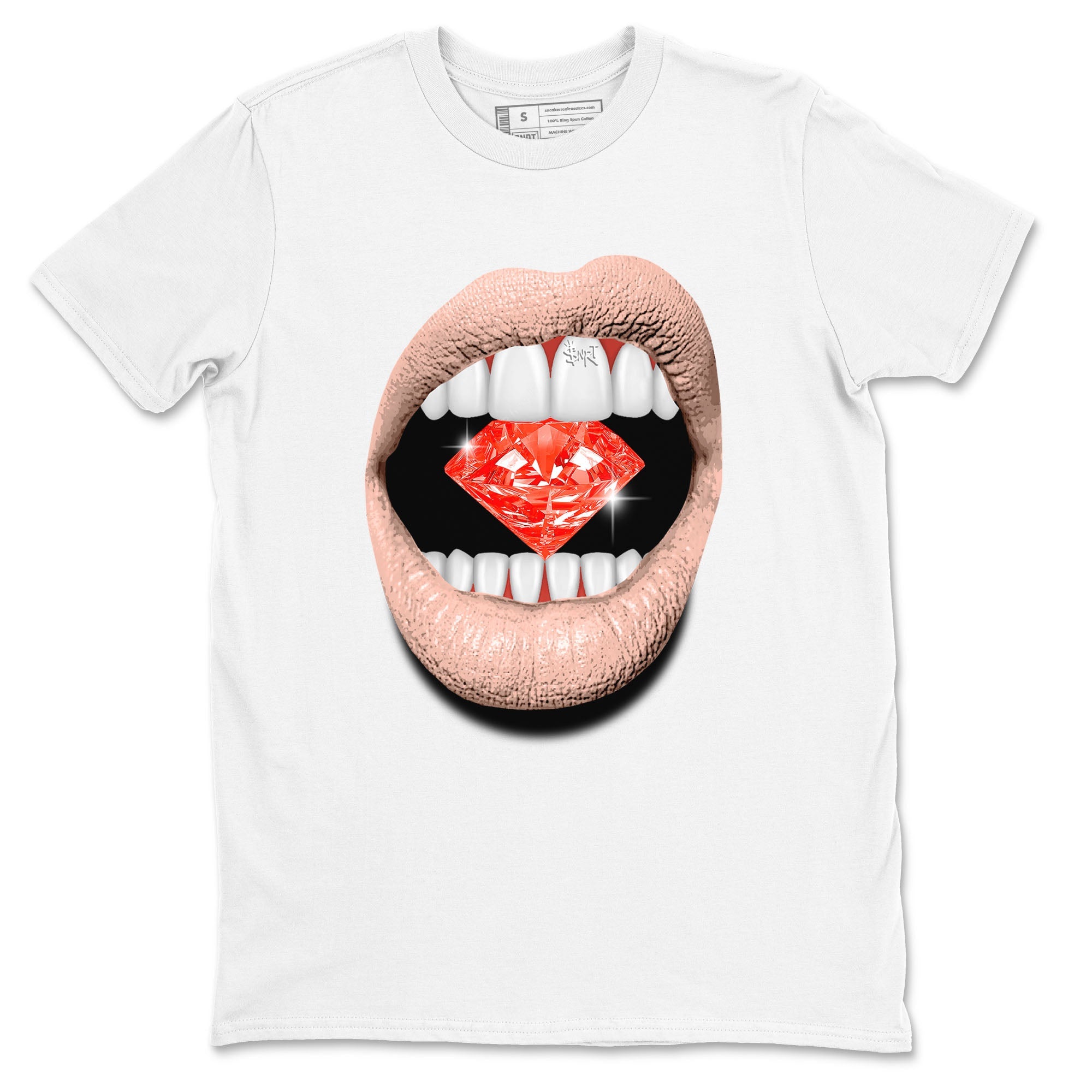 13s Dune Red shirts to match jordans Lips Diamond sneaker match tees Air Jordan 13 Dune Red SNRT Sneaker Tees streetwear brand White 2 unisex cotton tee
