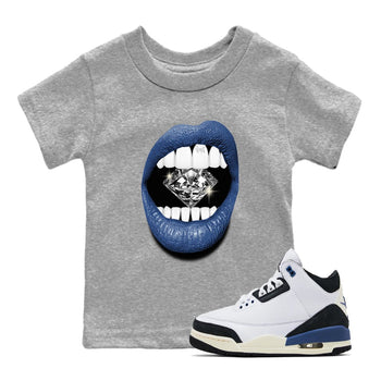 A Ma Maniere Air Jordan 3 Diffused Blue shirts to match jordans Lips Diamond graphic tee Jordan 3 For The Love best t-shirts to wear with jordans SNRT Sneaker Tees Youth Baby Heather Grey 1 tee
