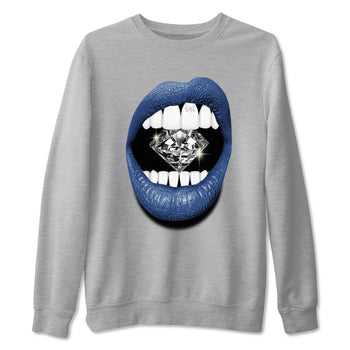 A Ma Maniere Air Jordan 3 Diffused Blue shirts to match jordans Lips Diamond graphic tee Jordan 3 For The Love best t-shirts to wear with jordans SNRT Sneaker Tees unisex cotton Heather Grey 2 shirts