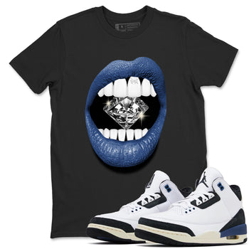 A Ma Maniere Air Jordan 3 Diffused Blue shirts to match jordans Lips Diamond graphic tee Jordan 3 For The Love best t-shirts to wear with jordans SNRT Sneaker Tees unisex cotton Black 1 shirts