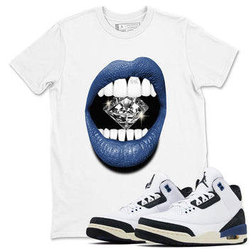 A Ma Maniere Air Jordan 3 Diffused Blue shirts to match jordans Lips Diamond graphic tee Jordan 3 For The Love best t-shirts to wear with jordans SNRT Sneaker Tees unisex cotton White 1 shirts