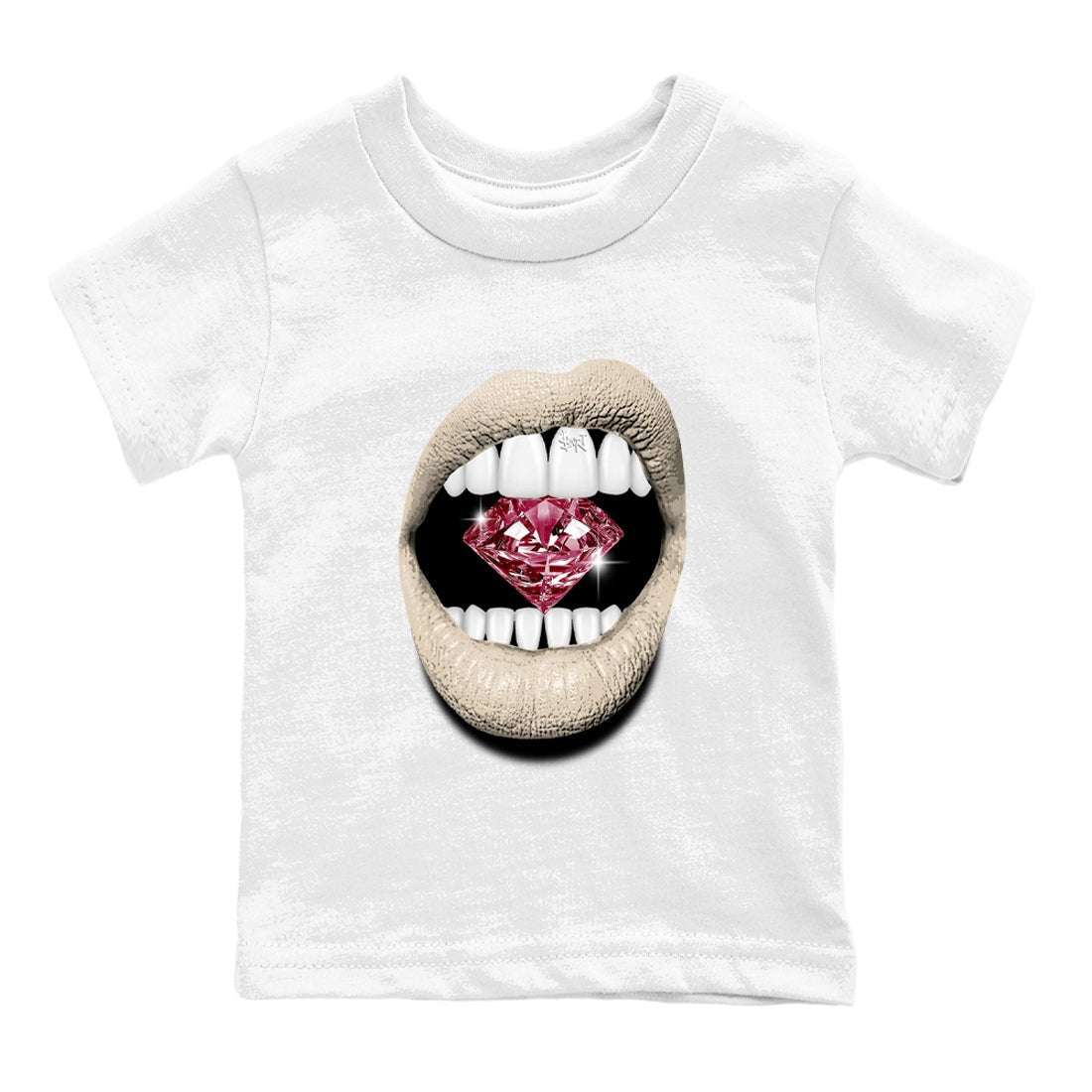 4s A Ma Maniere x Fossil Stone shirts to match jordans Lips Diamond sneaker match tees Air Jordan 4 A Ma Maniere x Fossil Stone match shoes to clothes SNRT Sneaker Tees Youth Baby White 2 tee