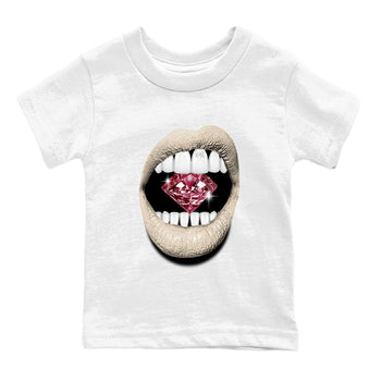 4s A Ma Maniere x Fossil Stone shirts to match jordans Lips Diamond sneaker match tees Air Jordan 4 A Ma Maniere x Fossil Stone match shoes to clothes SNRT Sneaker Tees Youth Baby White 2 tee