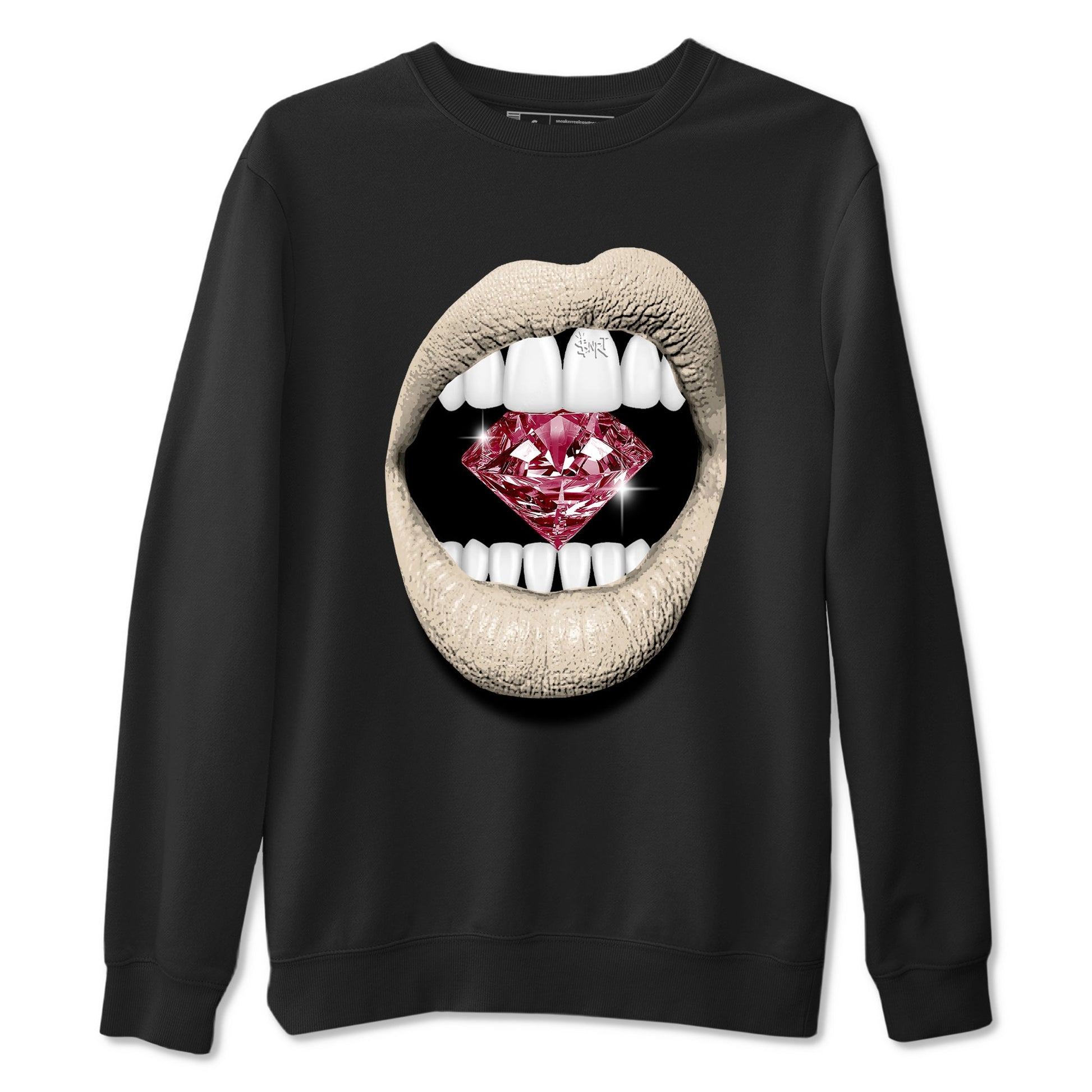 4s A Ma Maniere x Fossil Stone shirts to match jordans Lips Diamond sneaker match tees Air Jordan 4 A Ma Maniere x Fossil Stone match shoes to clothes SNRT Sneaker Tees unisex cotton Black 2 shirts