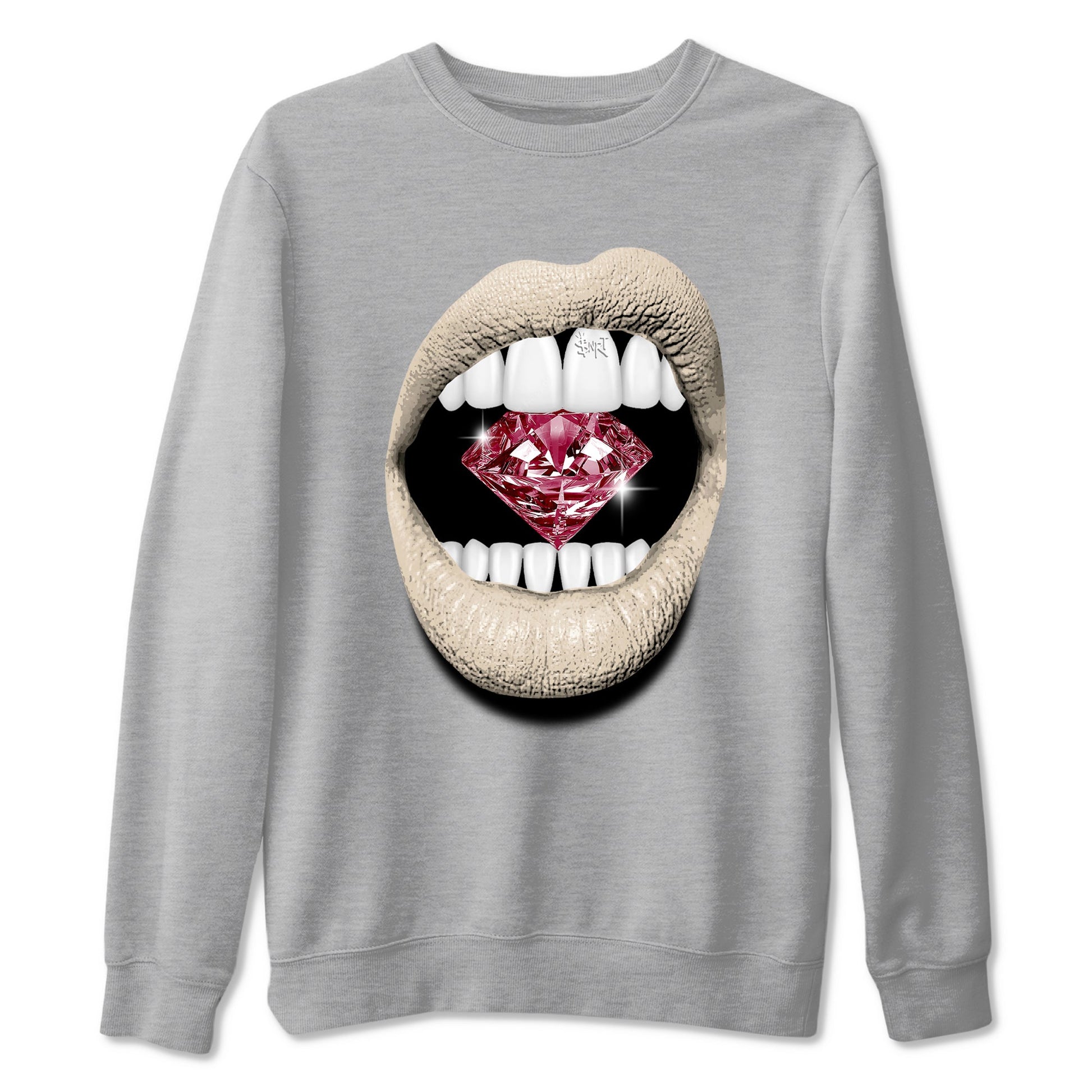 4s A Ma Maniere x Fossil Stone shirts to match jordans Lips Diamond sneaker match tees Air Jordan 4 A Ma Maniere x Fossil Stone match shoes to clothes SNRT Sneaker Tees unisex cotton Heather Grey 2 shirts