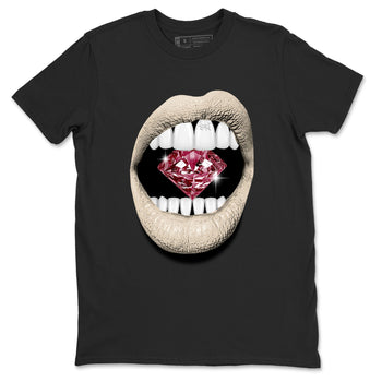 4s A Ma Maniere x Fossil Stone shirts to match jordans Lips Diamond sneaker match tees Air Jordan 4 A Ma Maniere x Fossil Stone match shoes to clothes SNRT Sneaker Tees unisex cotton Black 2 shirts