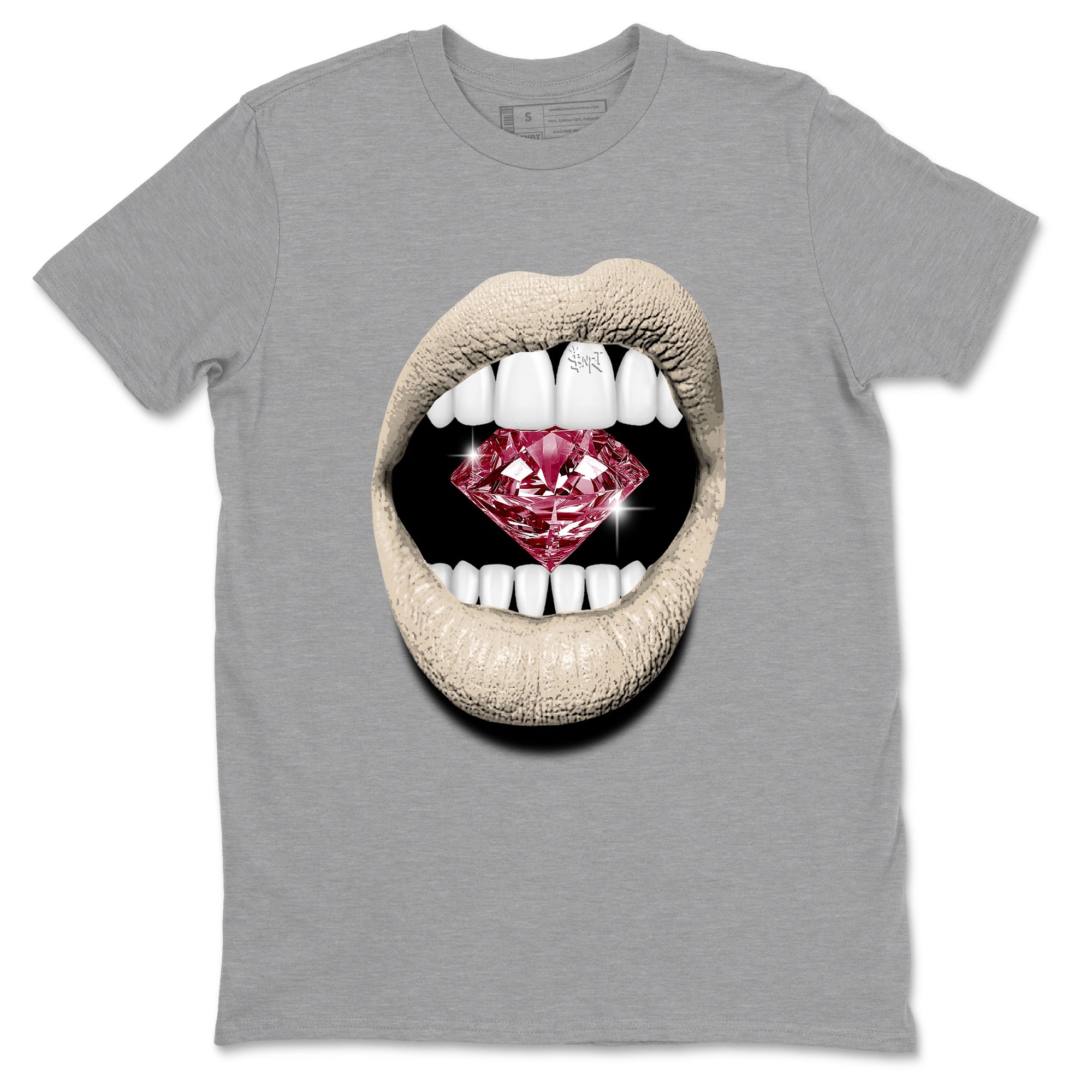 4s A Ma Maniere x Fossil Stone shirts to match jordans Lips Diamond sneaker match tees Air Jordan 4 A Ma Maniere x Fossil Stone match shoes to clothes SNRT Sneaker Tees unisex cotton Heather Grey 2 shirts