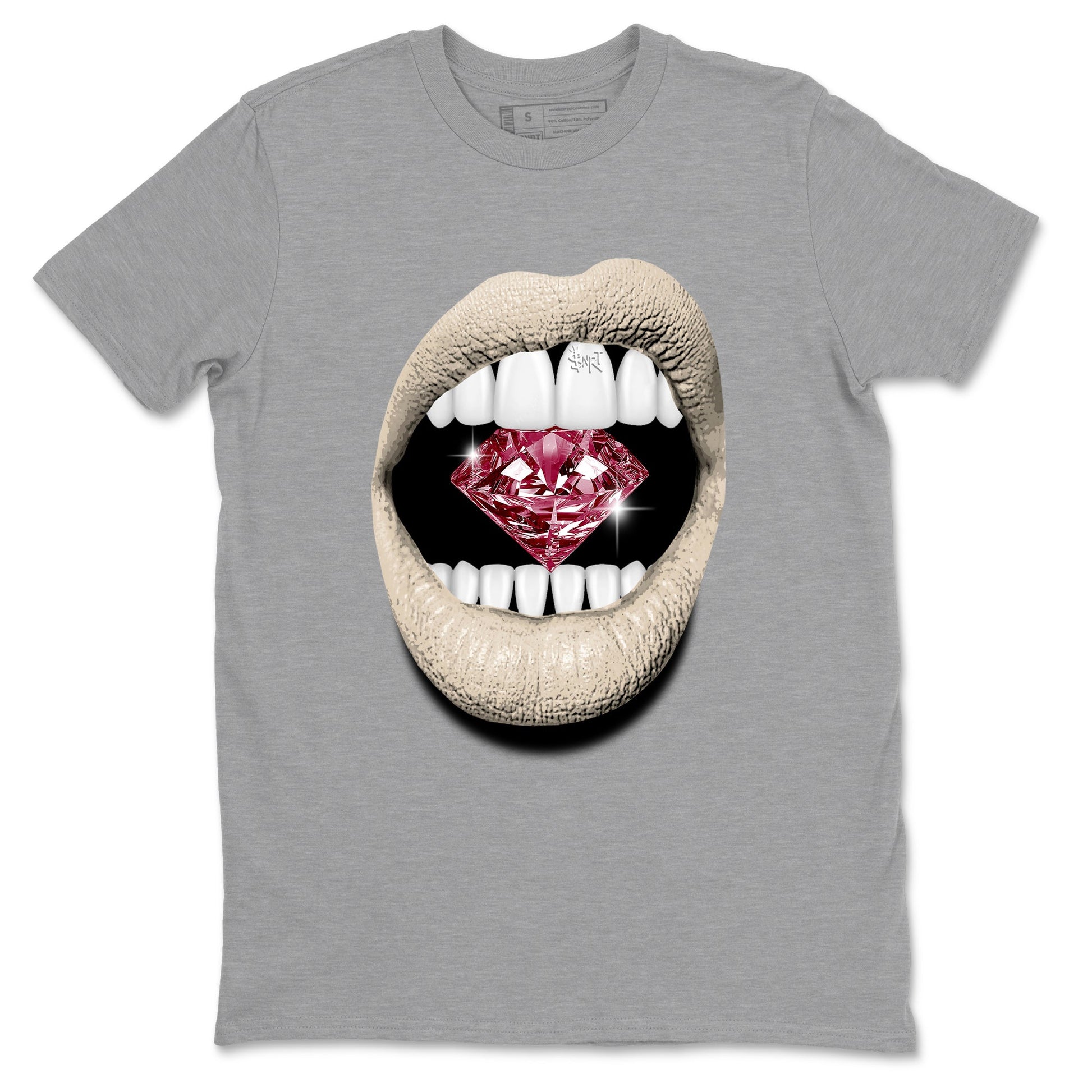4s A Ma Maniere x Fossil Stone shirts to match jordans Lips Diamond sneaker match tees Air Jordan 4 A Ma Maniere x Fossil Stone match shoes to clothes SNRT Sneaker Tees unisex cotton Heather Grey 2 shirts