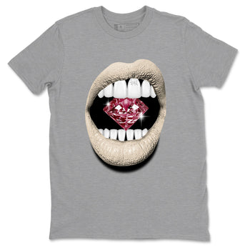 4s A Ma Maniere x Fossil Stone shirts to match jordans Lips Diamond sneaker match tees Air Jordan 4 A Ma Maniere x Fossil Stone match shoes to clothes SNRT Sneaker Tees unisex cotton Heather Grey 2 shirts