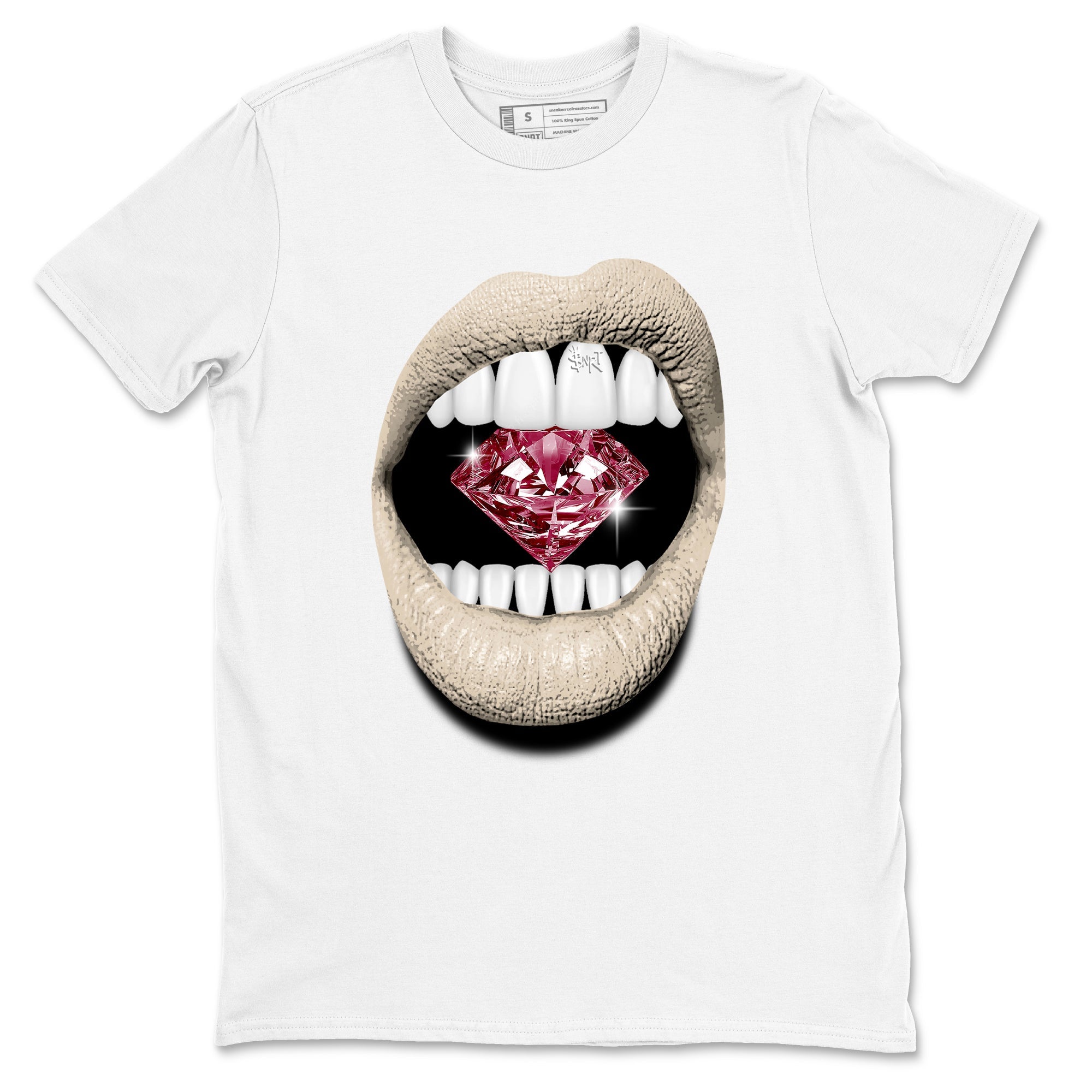 4s A Ma Maniere x Fossil Stone shirts to match jordans Lips Diamond sneaker match tees Air Jordan 4 A Ma Maniere x Fossil Stone match shoes to clothes SNRT Sneaker Tees unisex cotton White 2 shirts