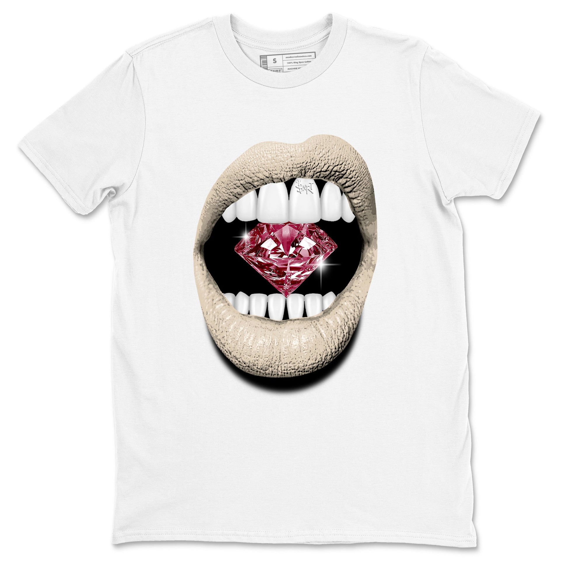 4s A Ma Maniere x Fossil Stone shirts to match jordans Lips Diamond sneaker match tees Air Jordan 4 A Ma Maniere x Fossil Stone match shoes to clothes SNRT Sneaker Tees unisex cotton White 2 shirts