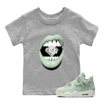 4s seafoam shirts to match jordans Lips Diamond sneaker match tees Air Jordan 4 Abundance match shoes to clothes SNRT Sneaker Tees Youth Baby Heather Grey 1 tee