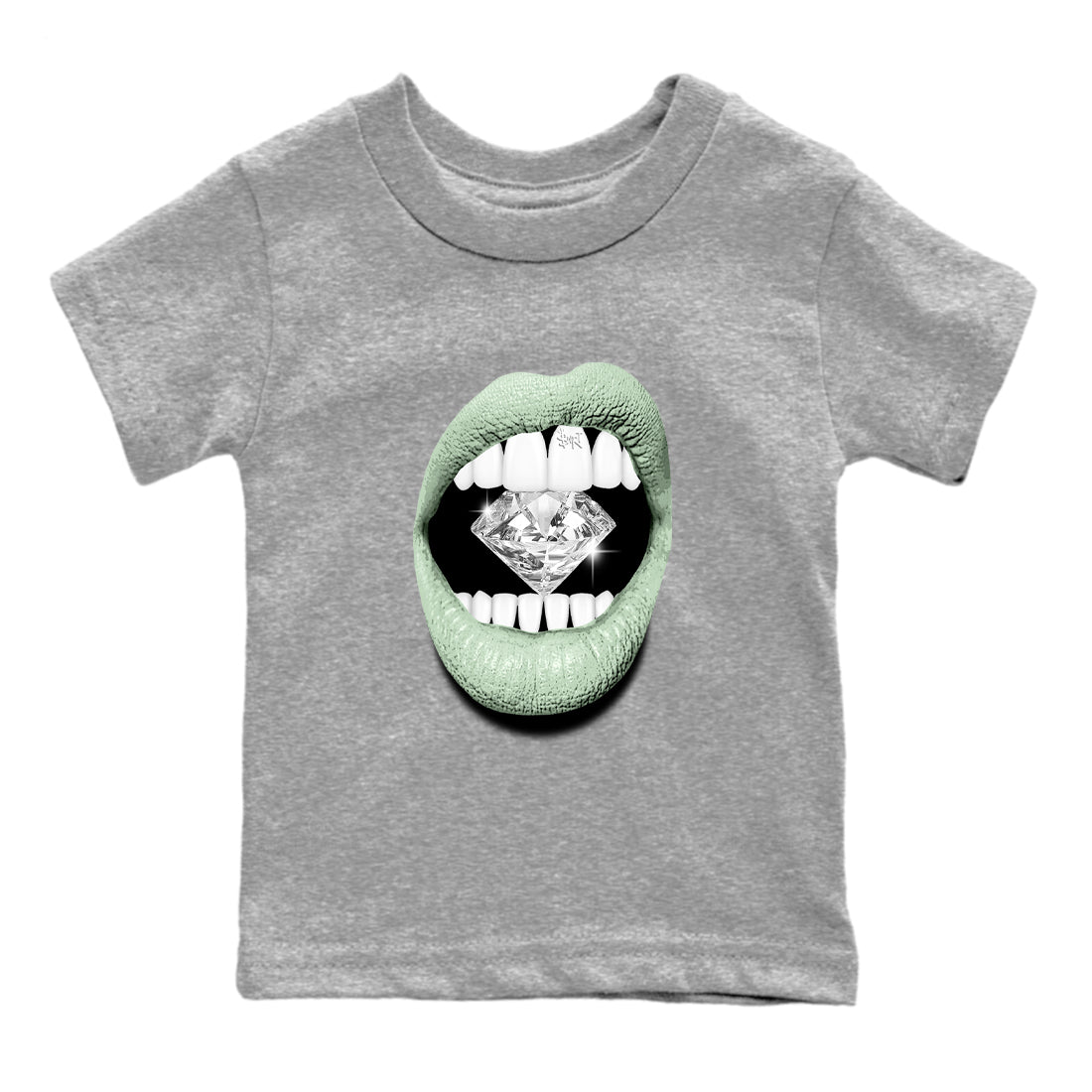 4s seafoam shirts to match jordans Lips Diamond sneaker match tees Air Jordan 4 Abundance match shoes to clothes SNRT Sneaker Tees Youth Baby Heather Grey 2 tee