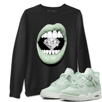4s seafoam shirts to match jordans Lips Diamond sneaker match tees Air Jordan 4 Abundance match shoes to clothes SNRT Sneaker Tees unisex cotton Black 1 shirts