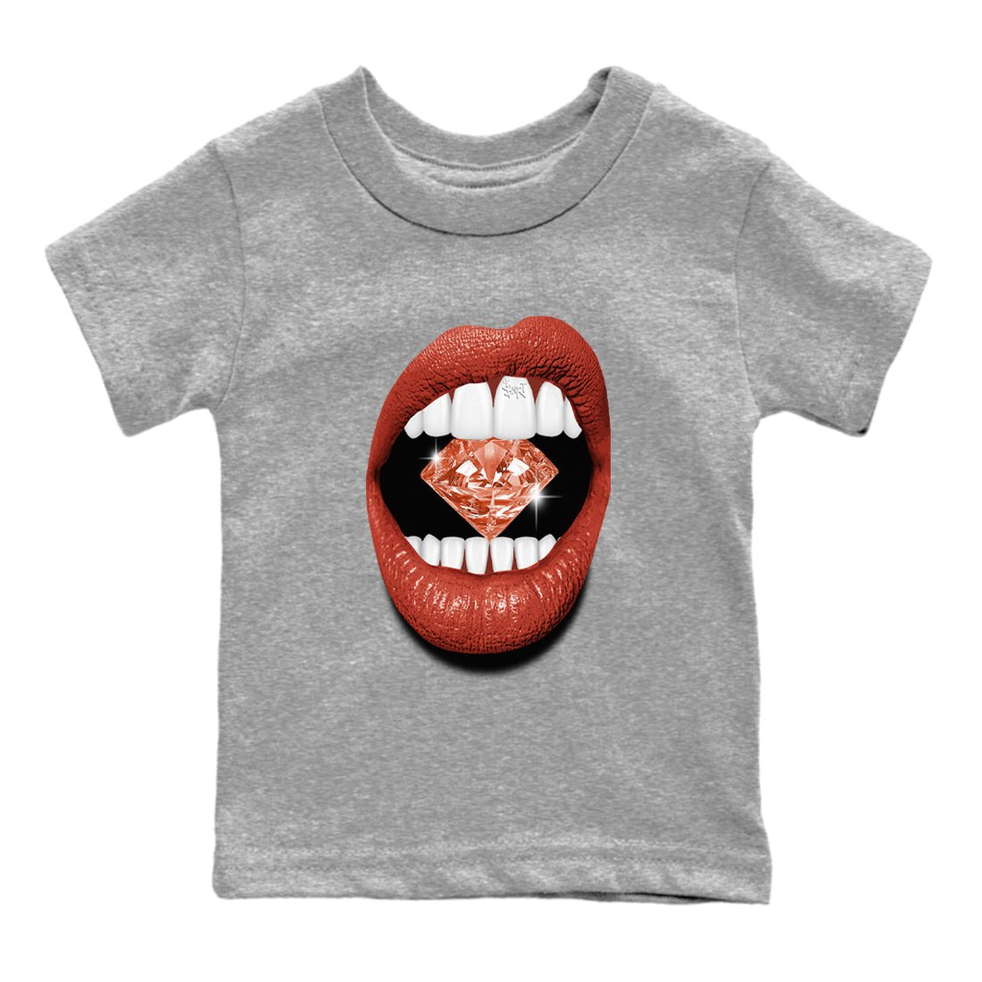 4s Brick By Brick best t shirts to wear with jordans Lips Diamond sneaker match tees Nigel Sylvester x Air Jordan 4 Brick by Brick match shoes to clothes SNRT Sneaker Tees Youth Baby Heather Grey 2 tee