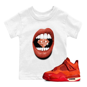 4s Brick By Brick best t shirts to wear with jordans Lips Diamond sneaker match tees Nigel Sylvester x Air Jordan 4 Brick by Brick match shoes to clothes SNRT Sneaker Tees Youth Baby White 1 tee