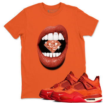 4s Brick By Brick best t shirts to wear with jordans Lips Diamond sneaker match tees Nigel Sylvester x Air Jordan 4 Brick by Brick match shoes to clothes SNRT Sneaker Tees unisex cotton Orange 1 shirts