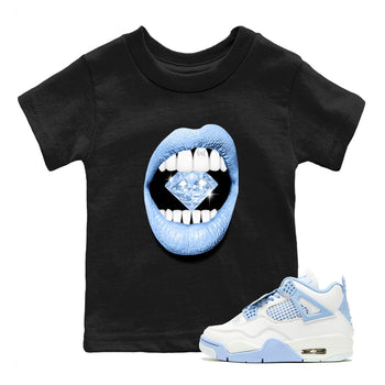 4s Forget Me Not shirts to match jordans Lips Diamond graphic tees Air Jordan 4 Forget Me Not match shoes to clothes SNRT Sneaker Tees Youth Baby Black 1 tee