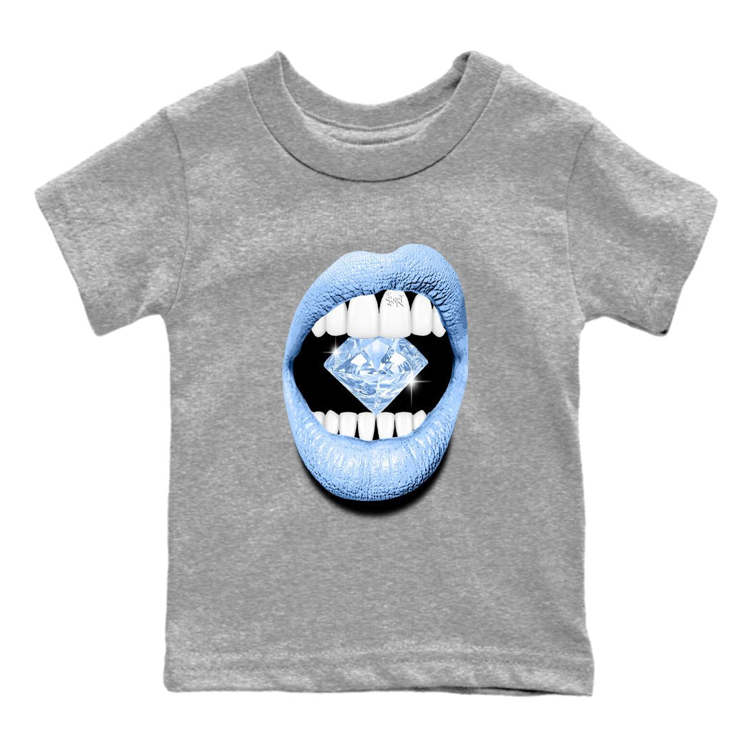 4s Forget Me Not shirts to match jordans Lips Diamond graphic tees Air Jordan 4 Forget Me Not match shoes to clothes SNRT Sneaker Tees Youth Baby Heather Grey 2 tee