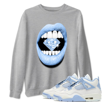 4s Forget Me Not shirts to match jordans Lips Diamond graphic tees Air Jordan 4 Forget Me Not match shoes to clothes SNRT Sneaker Tees unisex cotton Heather Grey 1 shirts