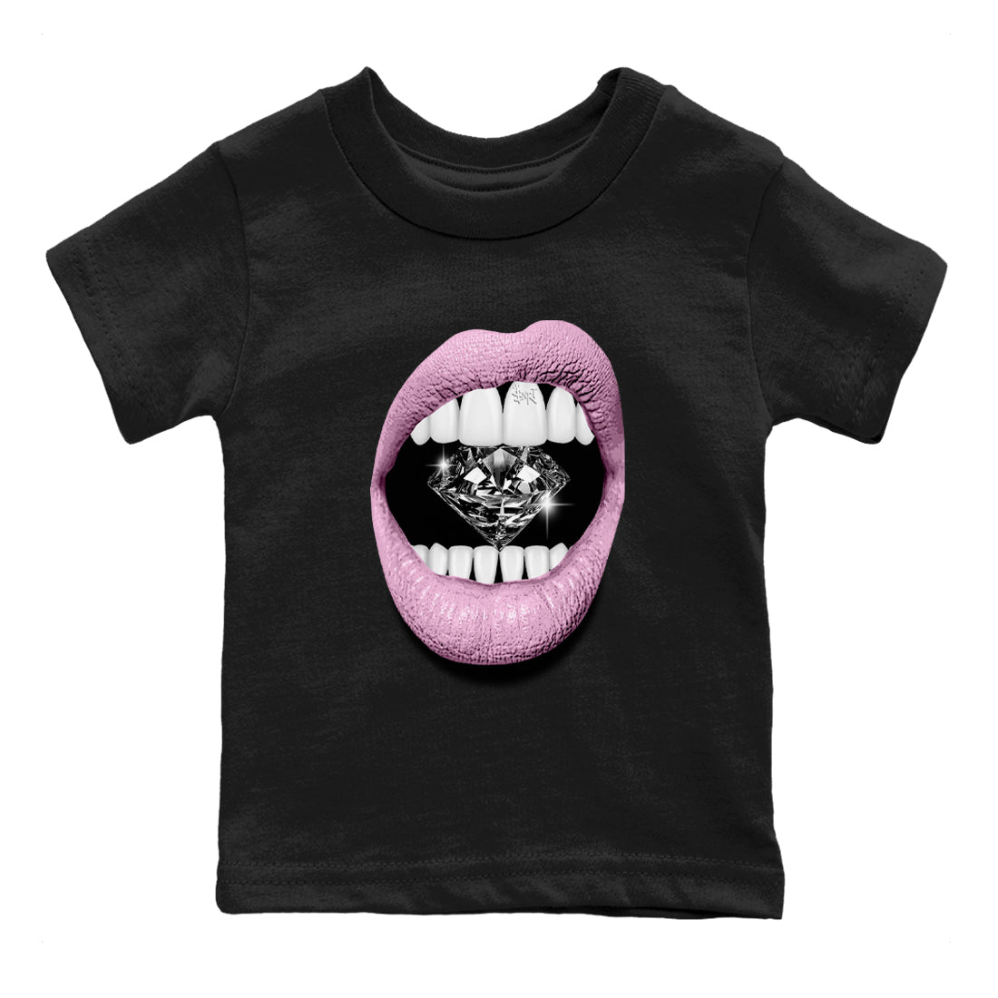 4s Orchid shirts to match jordans Lips Diamond sneaker match tees Air Jordan 4 Orchid match shoes to clothes SNRT Sneaker Tees Youth Baby Black 2 tee