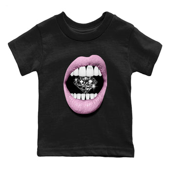 4s Orchid shirts to match jordans Lips Diamond sneaker match tees Air Jordan 4 Orchid match shoes to clothes SNRT Sneaker Tees Youth Baby Black 2 tee