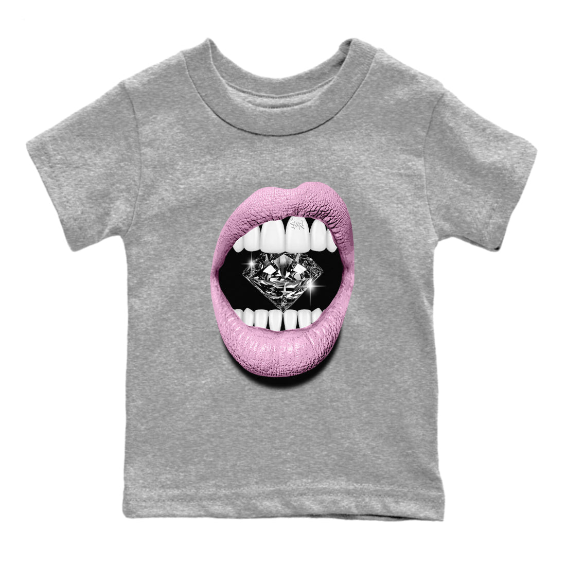 4s Orchid shirts to match jordans Lips Diamond sneaker match tees Air Jordan 4 Orchid match shoes to clothes SNRT Sneaker Tees Youth Baby Heather Grey 2 tee