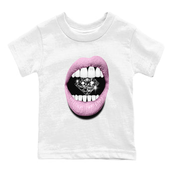 4s Orchid shirts to match jordans Lips Diamond sneaker match tees Air Jordan 4 Orchid match shoes to clothes SNRT Sneaker Tees Youth Baby White 2 tee
