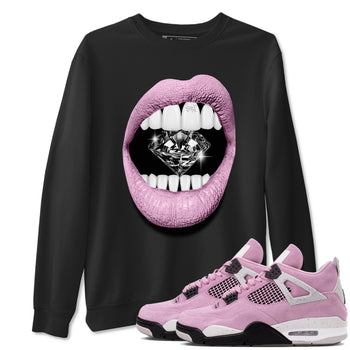 4s Orchid shirts to match jordans Lips Diamond sneaker match tees Air Jordan 4 Orchid match shoes to clothes SNRT Sneaker Tees unisex cotton Black 1 shirts