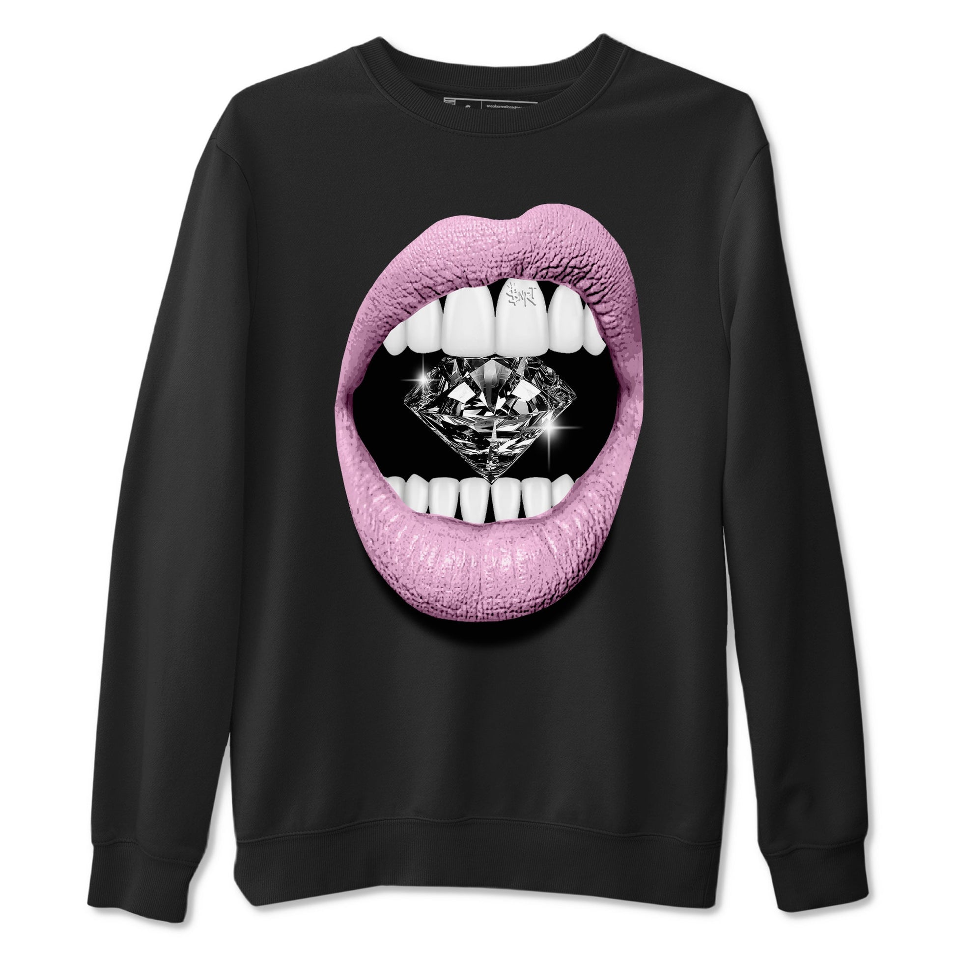 4s Orchid shirts to match jordans Lips Diamond sneaker match tees Air Jordan 4 Orchid match shoes to clothes SNRT Sneaker Tees unisex cotton Black 2 shirts