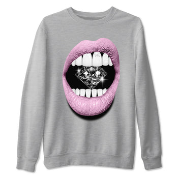 4s Orchid shirts to match jordans Lips Diamond sneaker match tees Air Jordan 4 Orchid match shoes to clothes SNRT Sneaker Tees unisex cotton Heather Grey 2 shirts